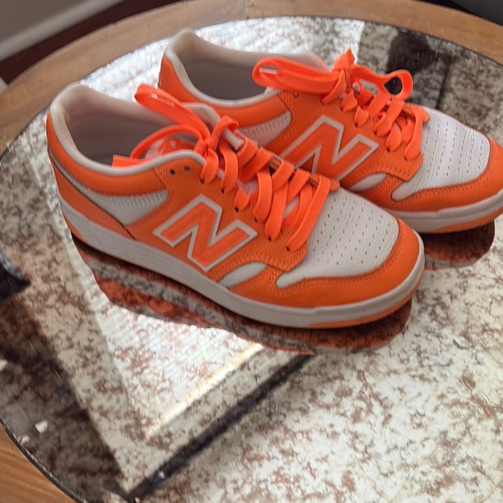 New Balance Orange and White Sneakers